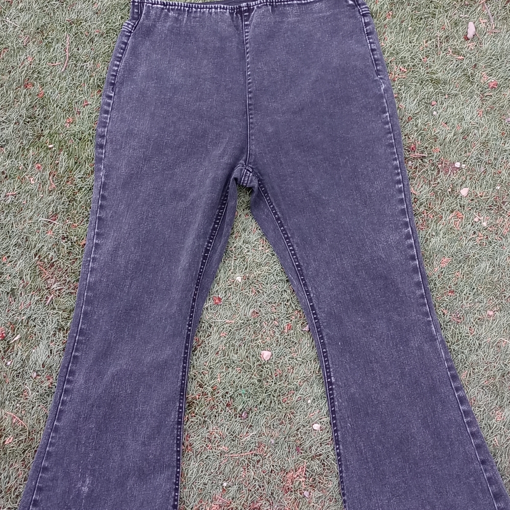 black flare leg jeans